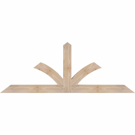 Ekena Millwork Richland Smooth Timber Gable Bracket, Douglas Fir, 60"W x 22"H x 3 1/2"D x 3 1/2"F, 9/12 Pitch GBW060X22X0404RIC00SDF